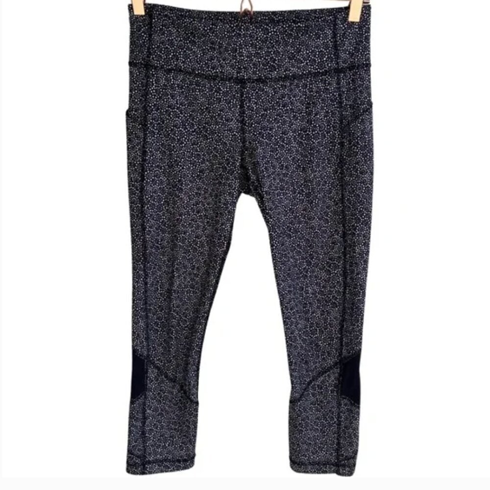Lululemon Pace Rival‎ Crop Freckle Flower Black White size 4 - Picture 3 of 7